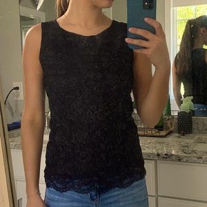 East 5th Black Lace Sleeveless Blouse Size XS